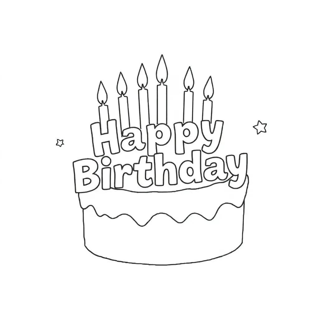 Easy Happy Birthday Coloring Pages