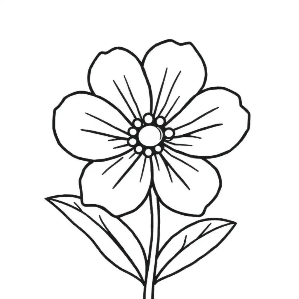 Easy Simple Flower Coloring Pages