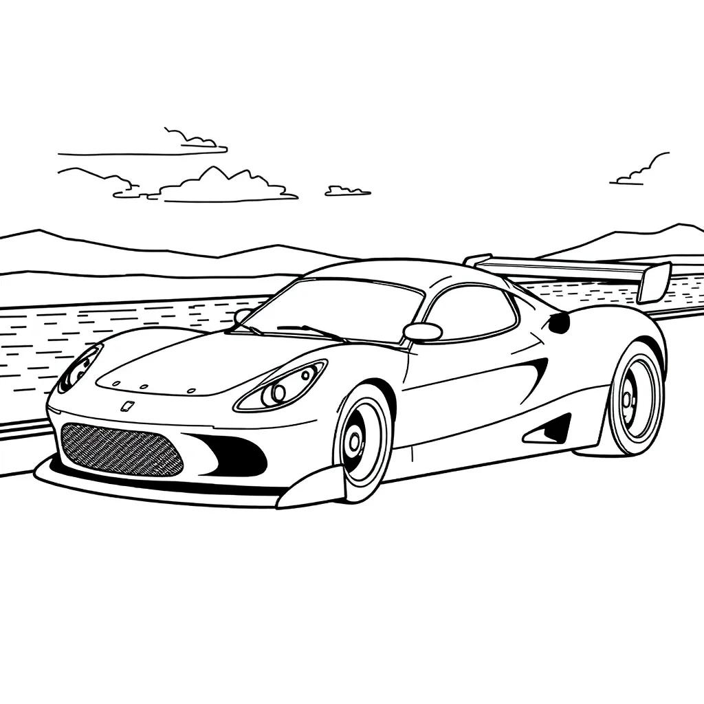 Easy Race Car Coloring Pages