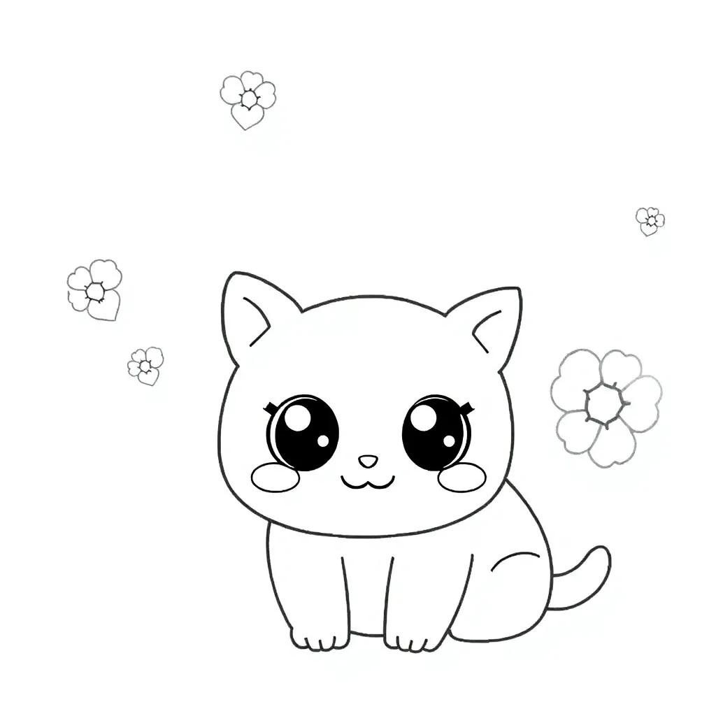Easy Printable Kawaii Cute Coloring Pages