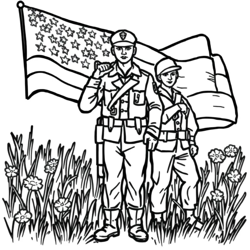 Easy Veterans Day Coloring Pages