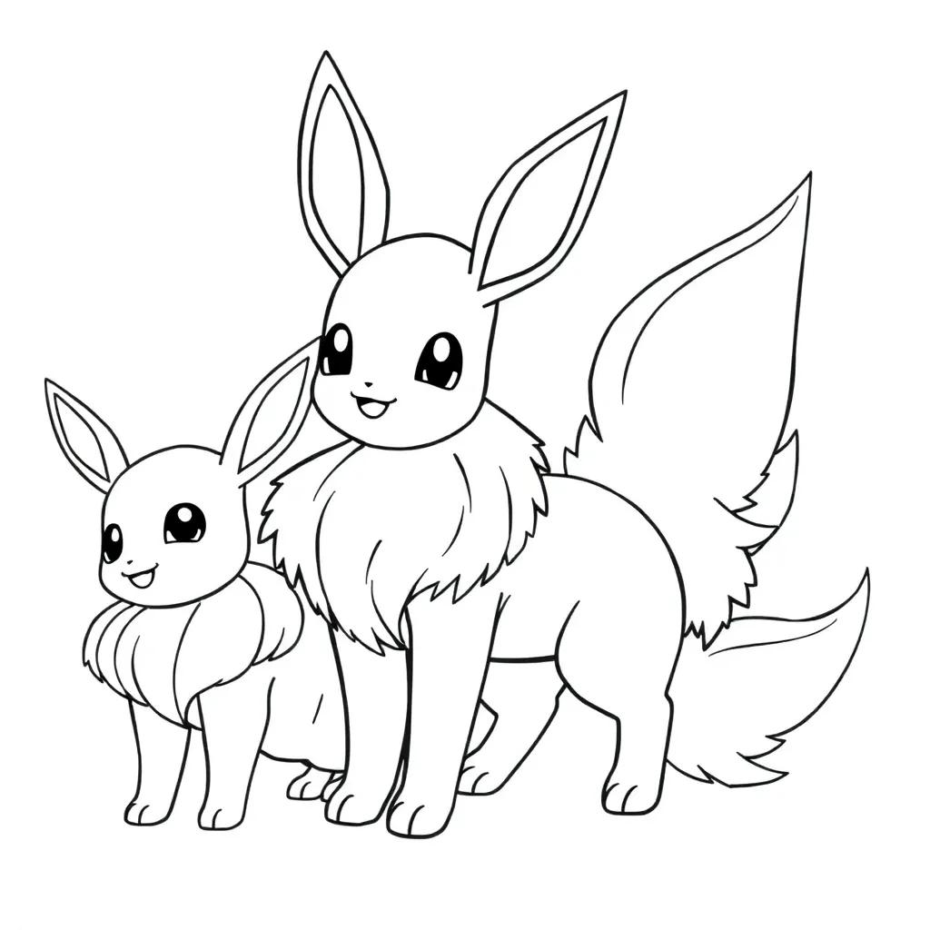 Eevee Evolution Coloring Page