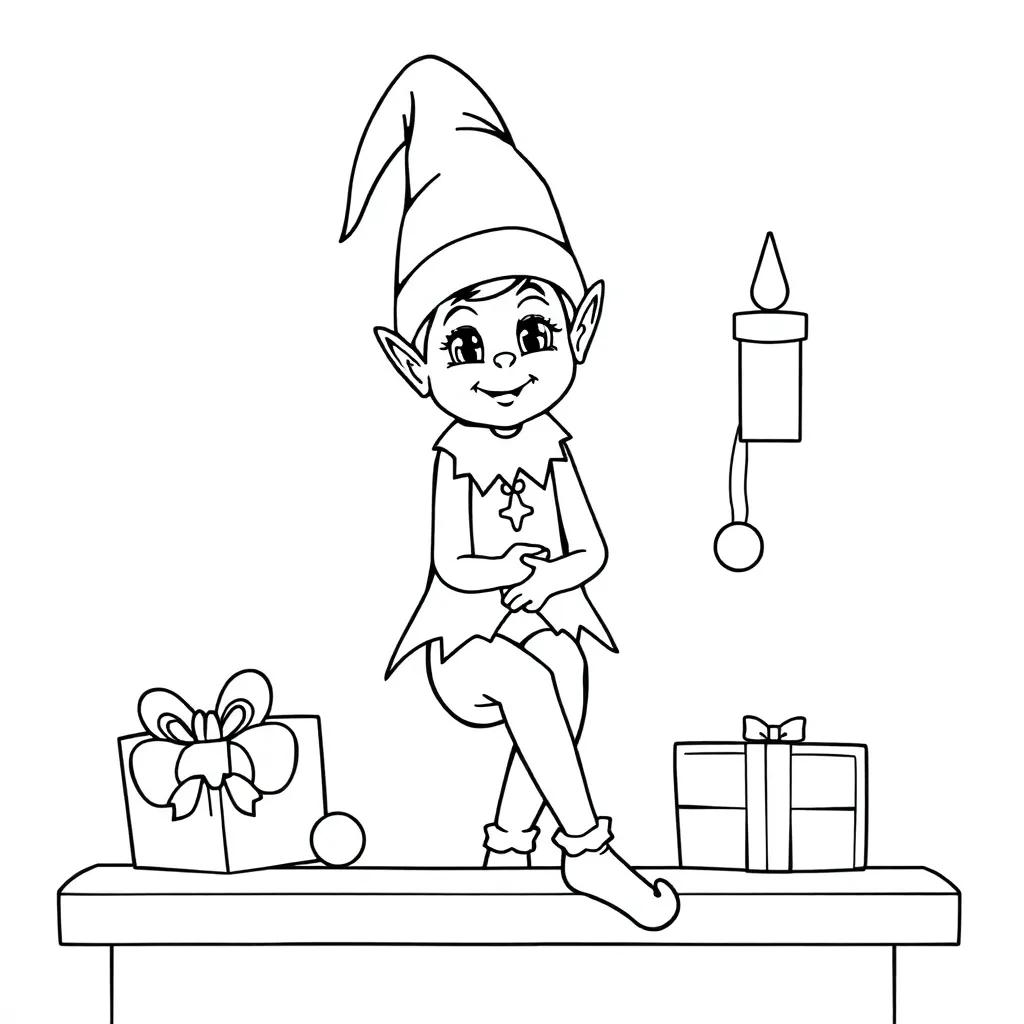 Elf On A Shelf Coloring Pages