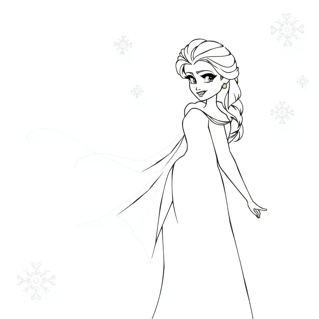 Elsa Christmas Coloring Pages