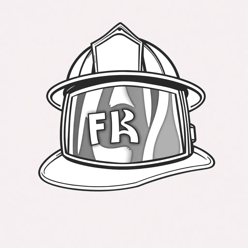 Firefighter Hat Coloring Page Firefighter Hat Coloring Page