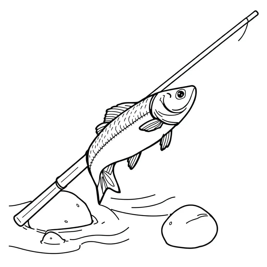 Fishing Rod Coloring Pages