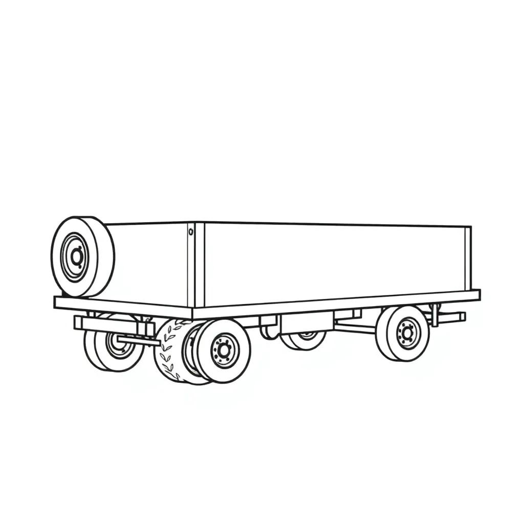 Flatbed Trailer Coloring Pages