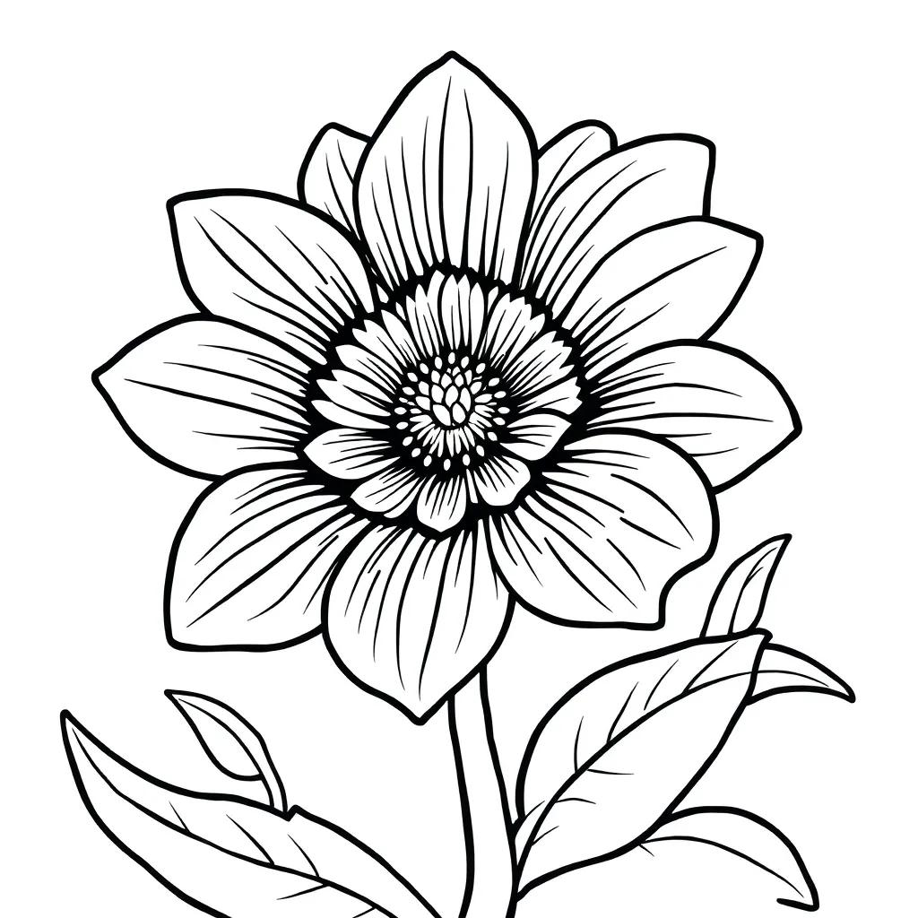 Flower Coloring Page For Kids