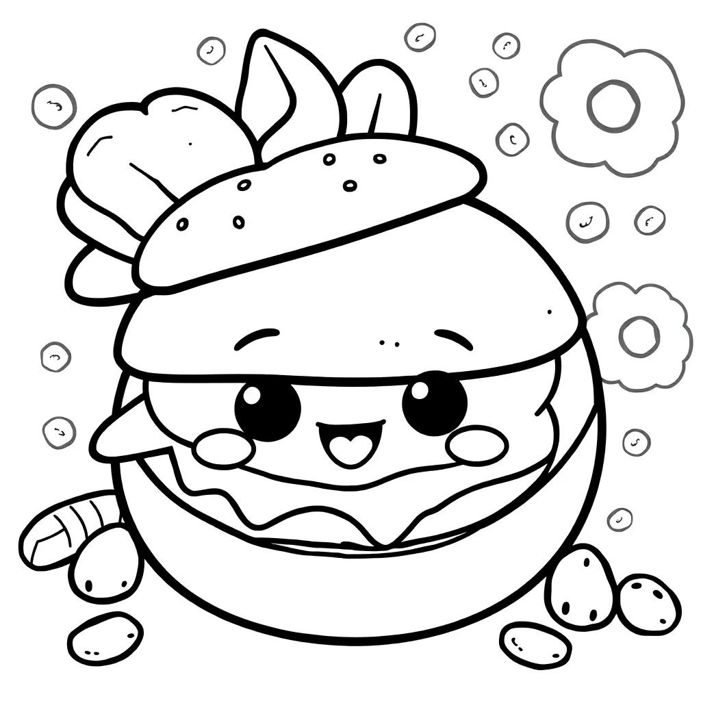 Food Kawaii Coloring Pages