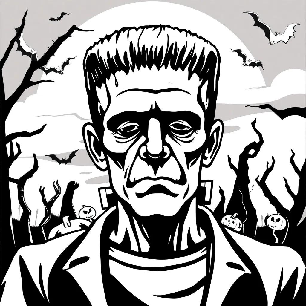 Frankenstein Halloween Coloring Pages