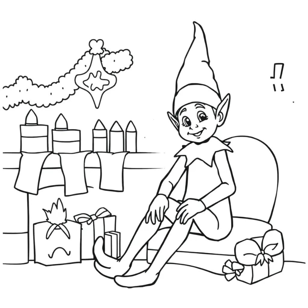 Free Elf On The Shelf Printable Coloring Pages