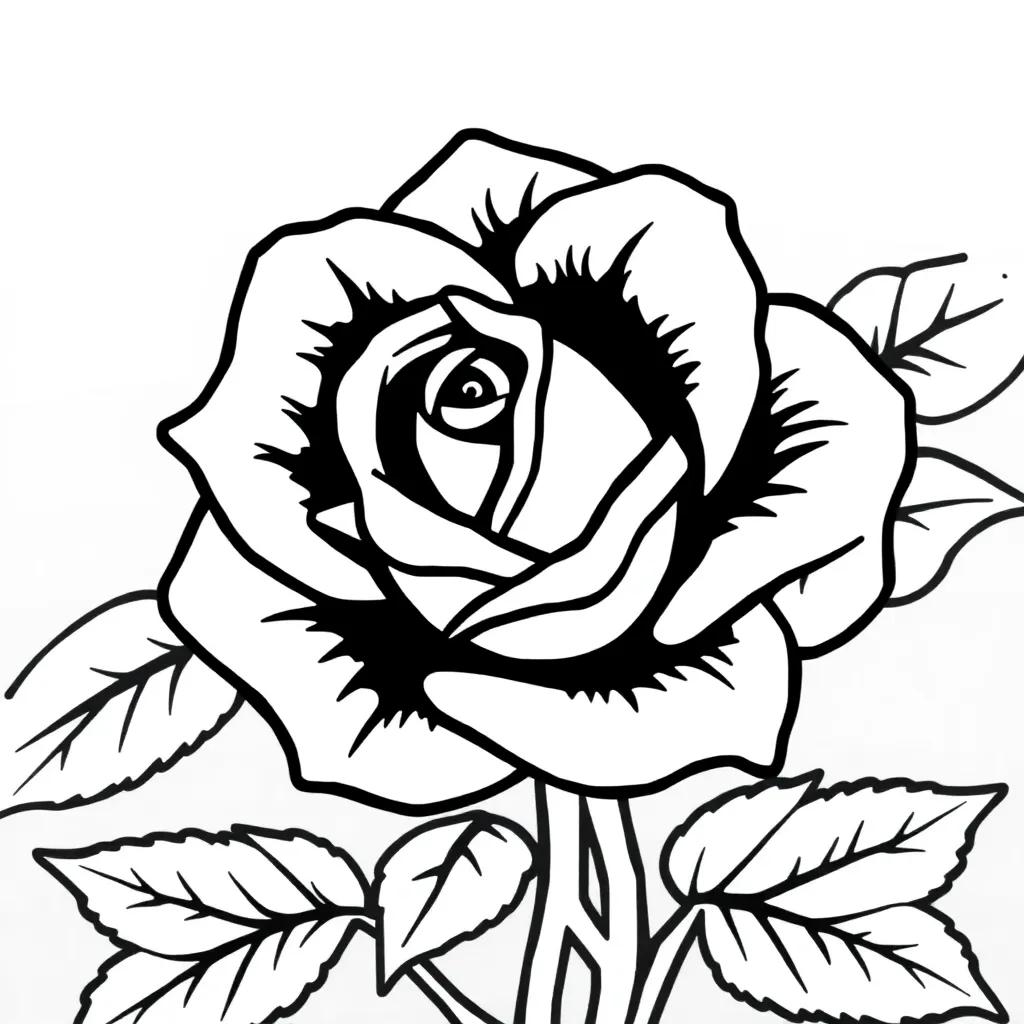 Free Rose Coloring Pages