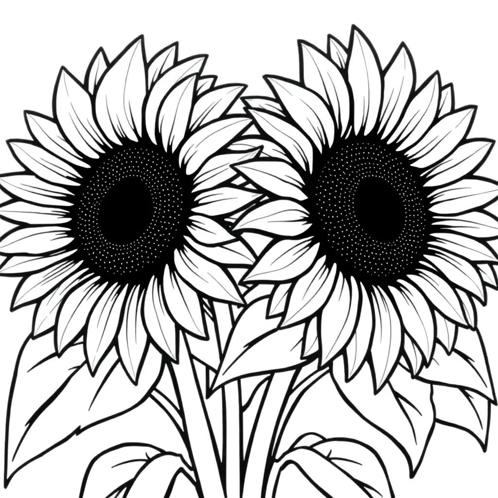 Free Coloring Pages Sunflowers