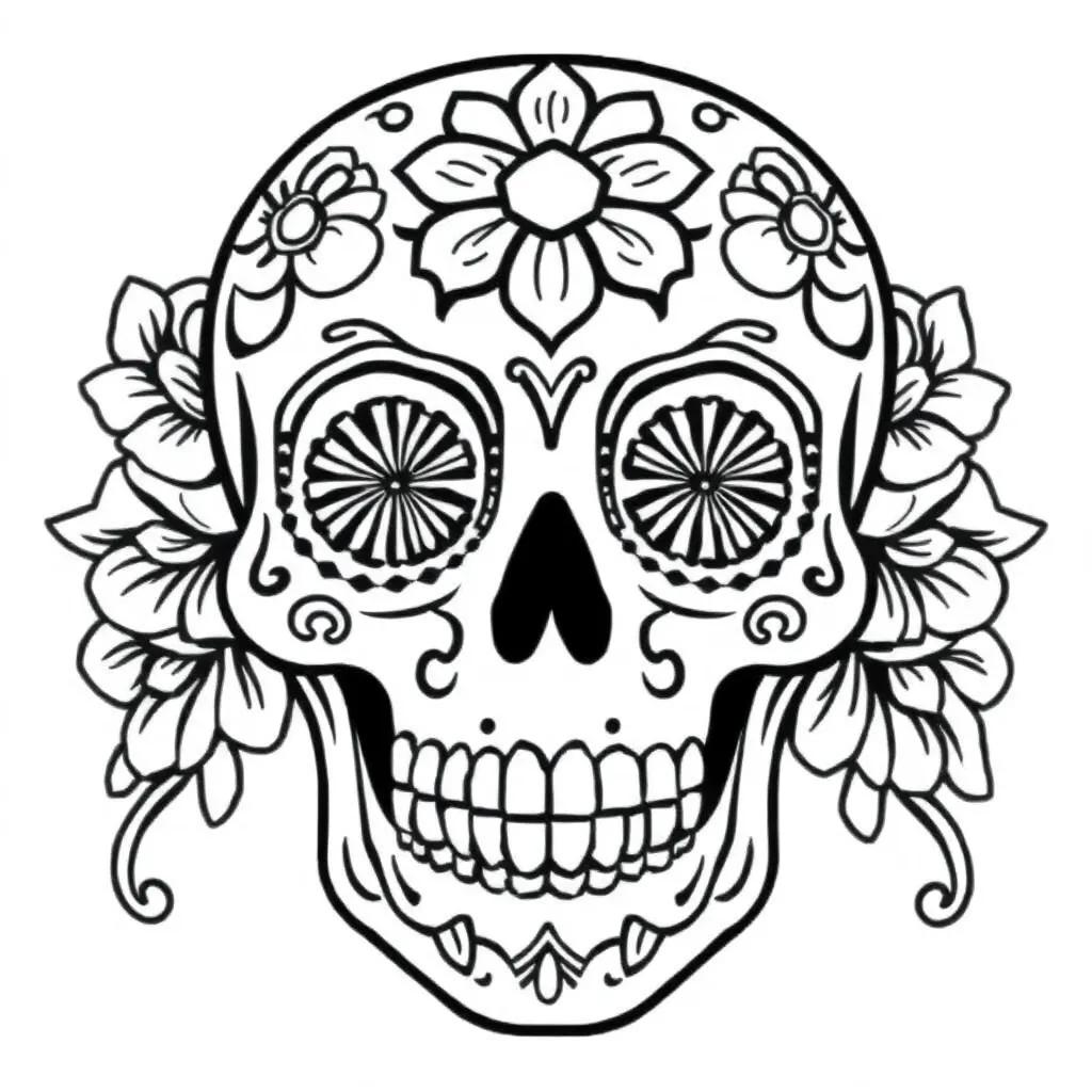 Free Sugar Skull Coloring Pages Printable