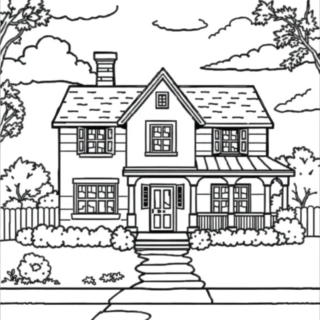 Free Coloring Pages Houses Free Coloring Pages Houses
