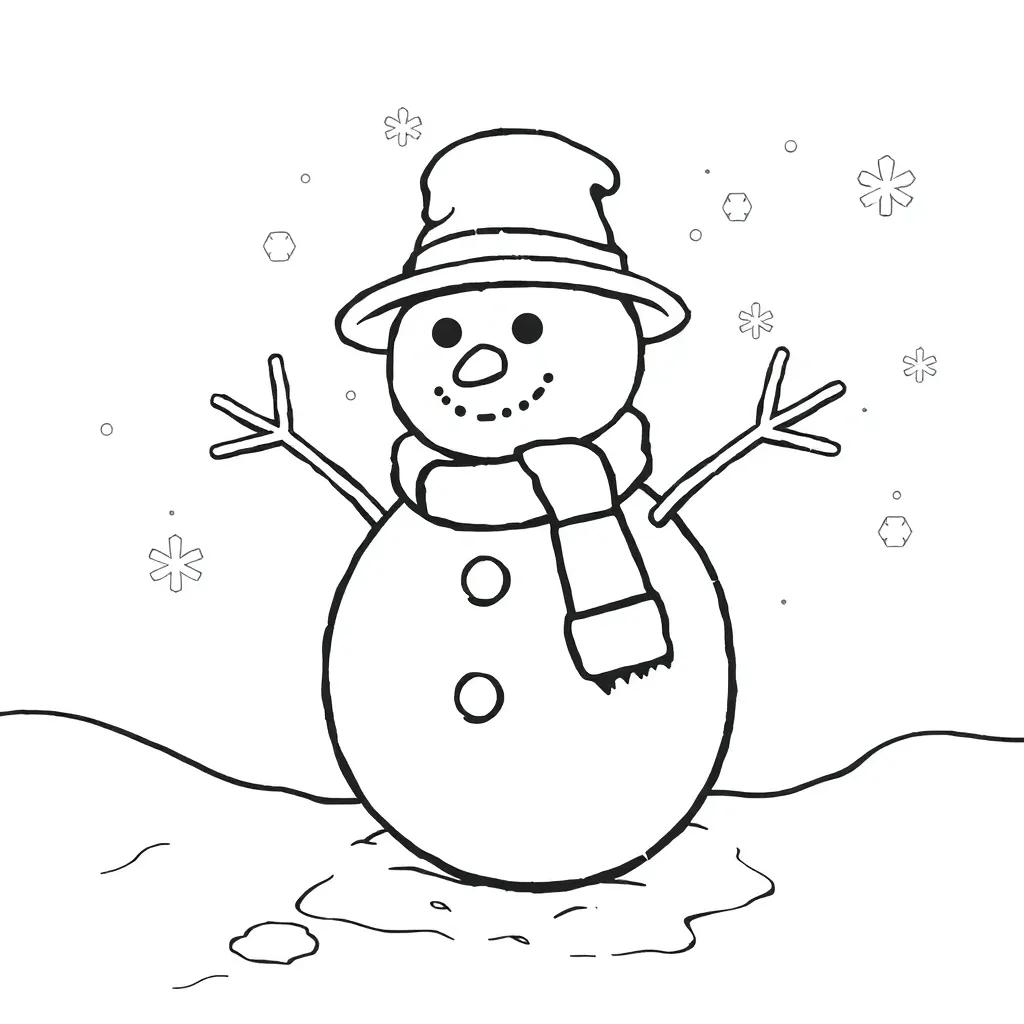 Free Coloring Pages Of Snowman