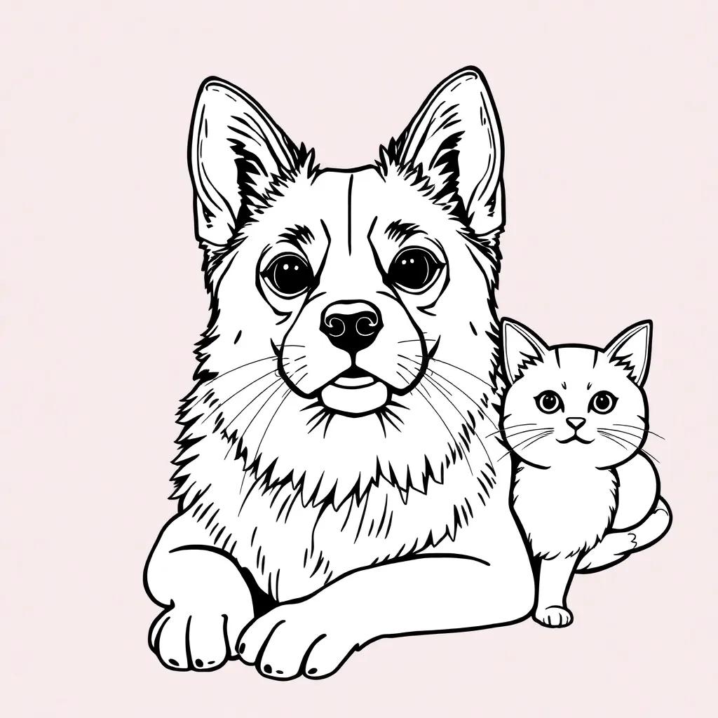 Free Coloring Pages Dogs And Cats