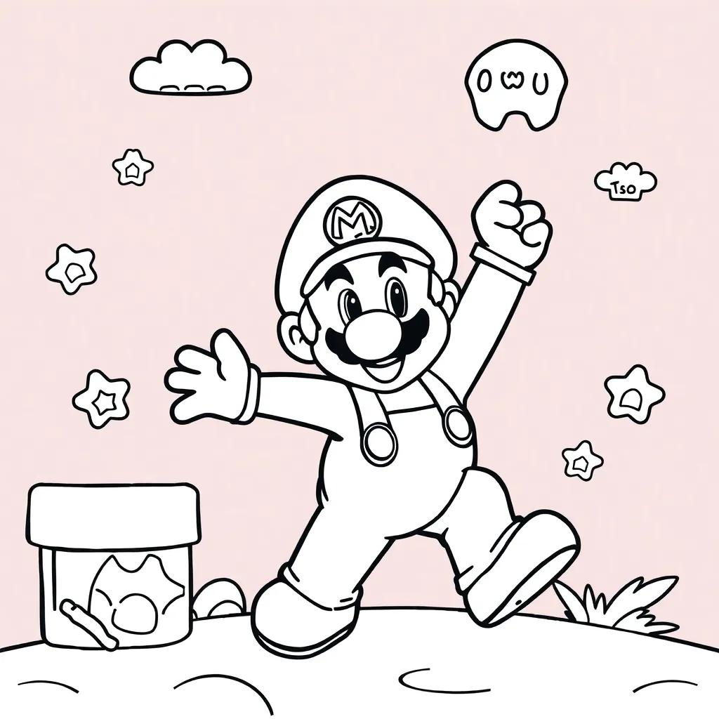 Free Coloring Pages Mario Brothers