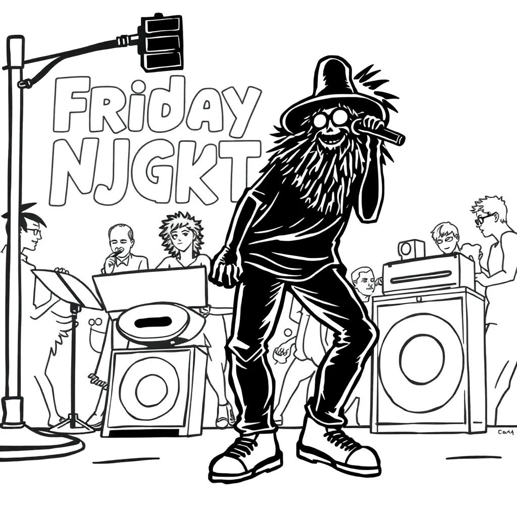 Friday Night Funkin Coloring Page