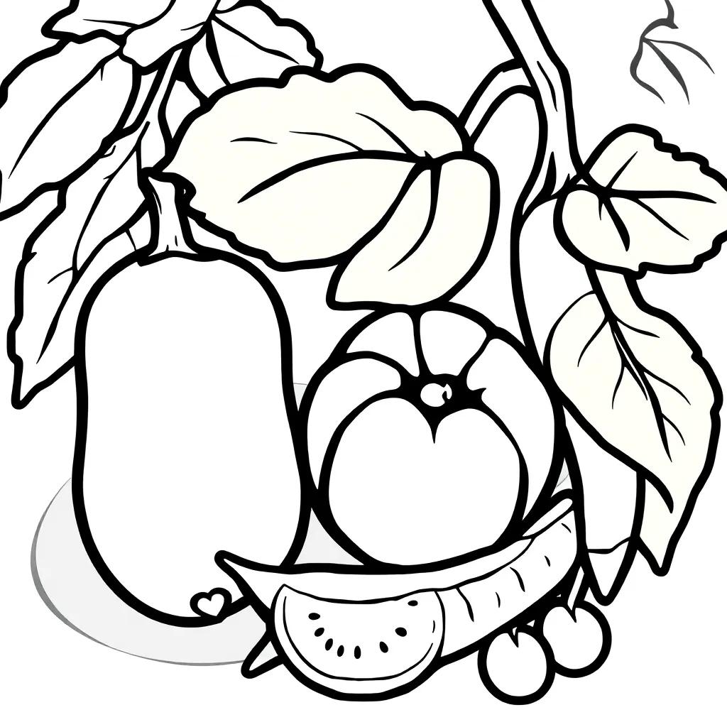 Fruit Vegetable Coloring Pages Fruit Vegetable Coloring Pages