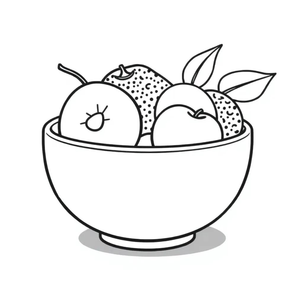 Fruit Bowl Coloring Pages
