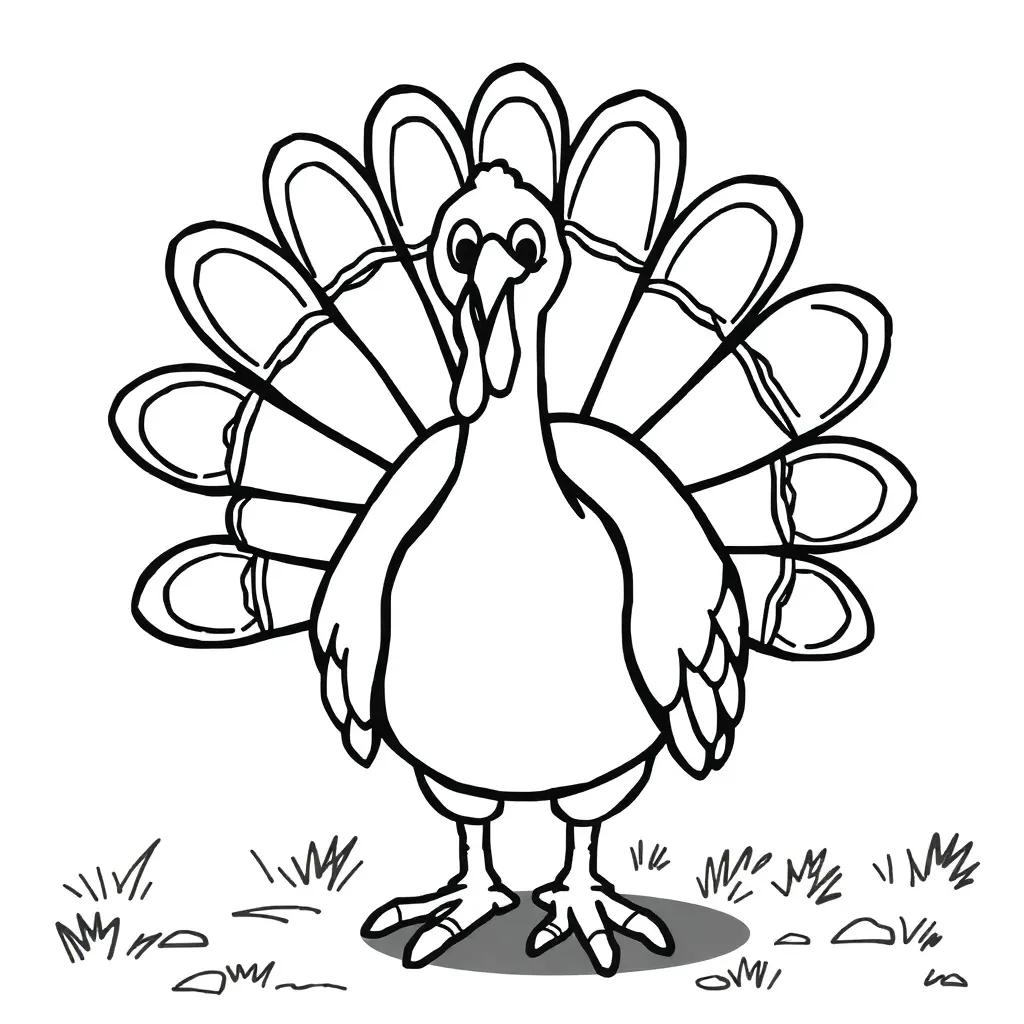 Funny Turkey Coloring Pages