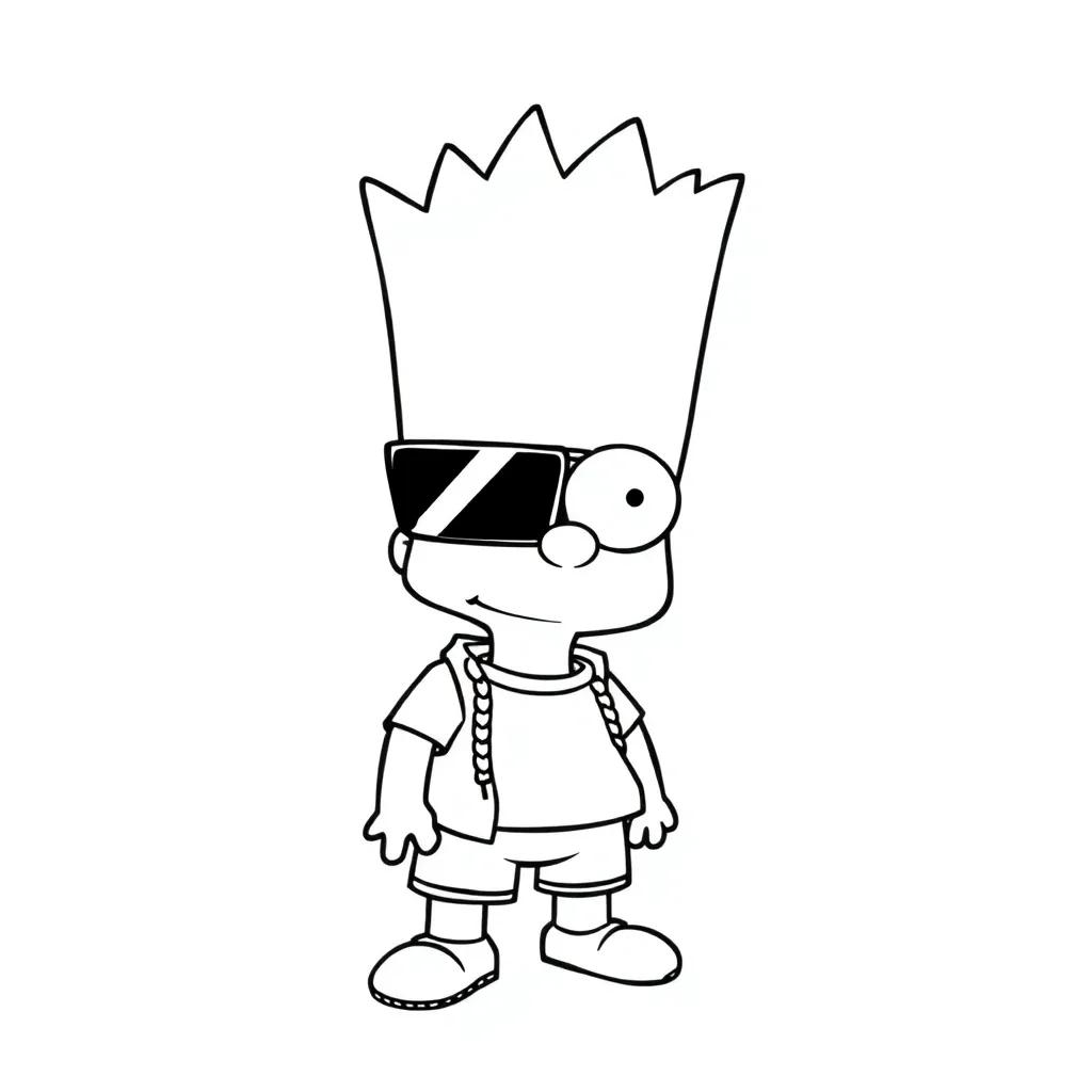 Gangsta Bart Simpson Coloring Pages