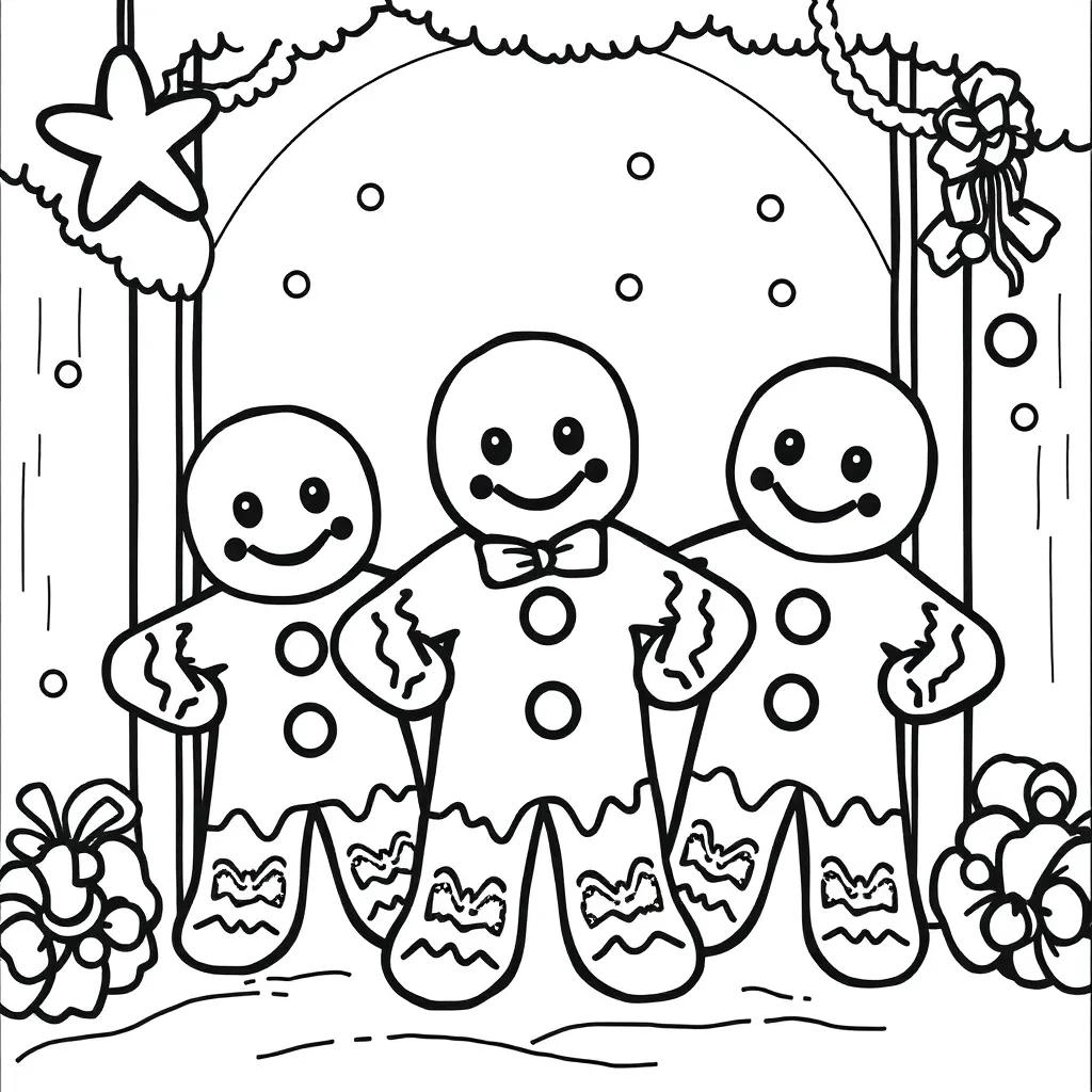 Gingerbread Men Coloring Page