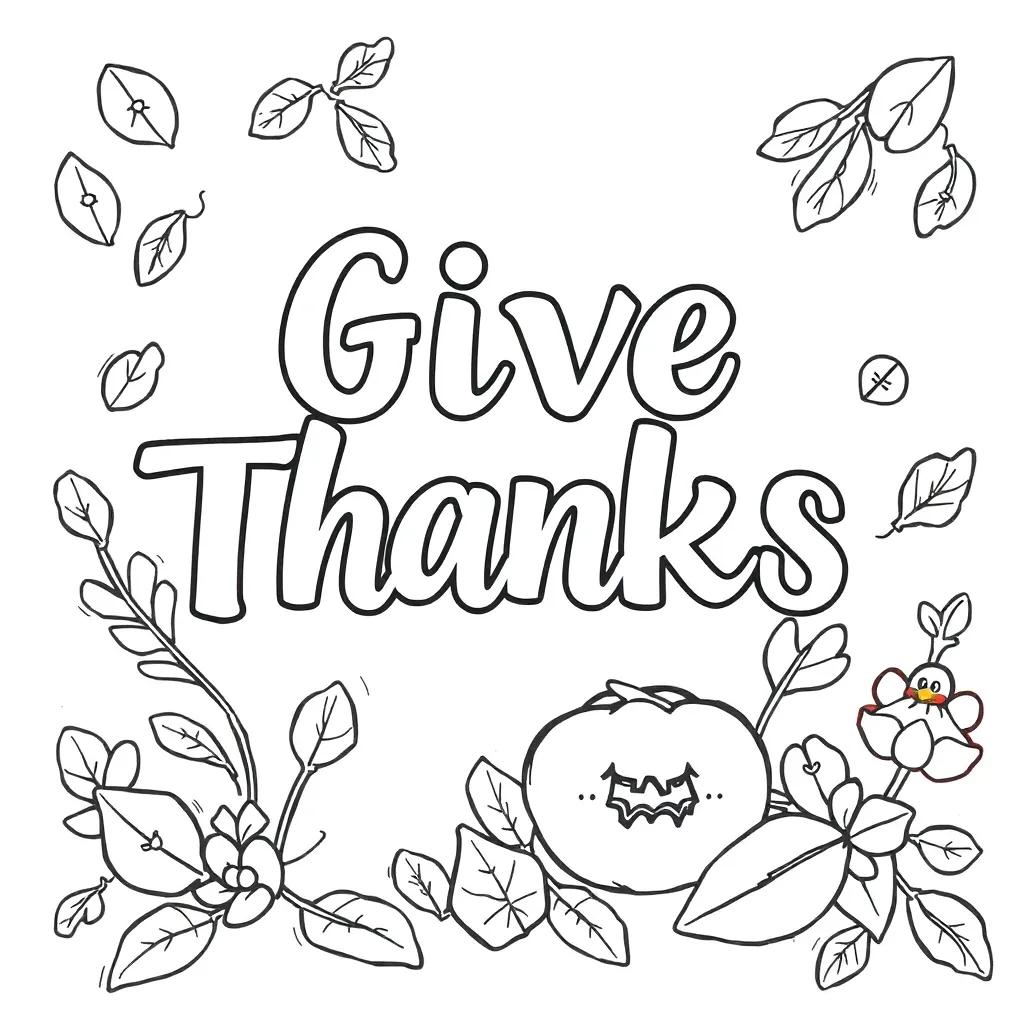 Give Thanks Coloring Page