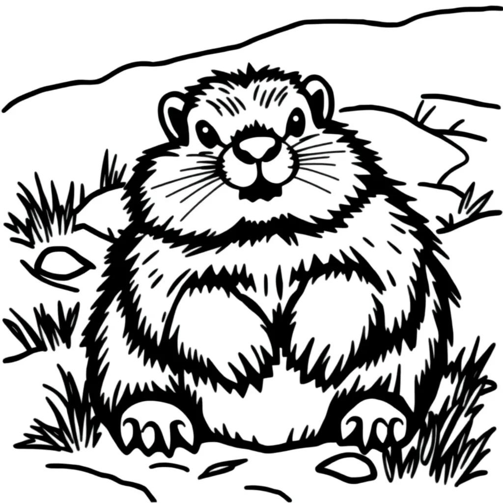 Groundhog Coloring Page Printable