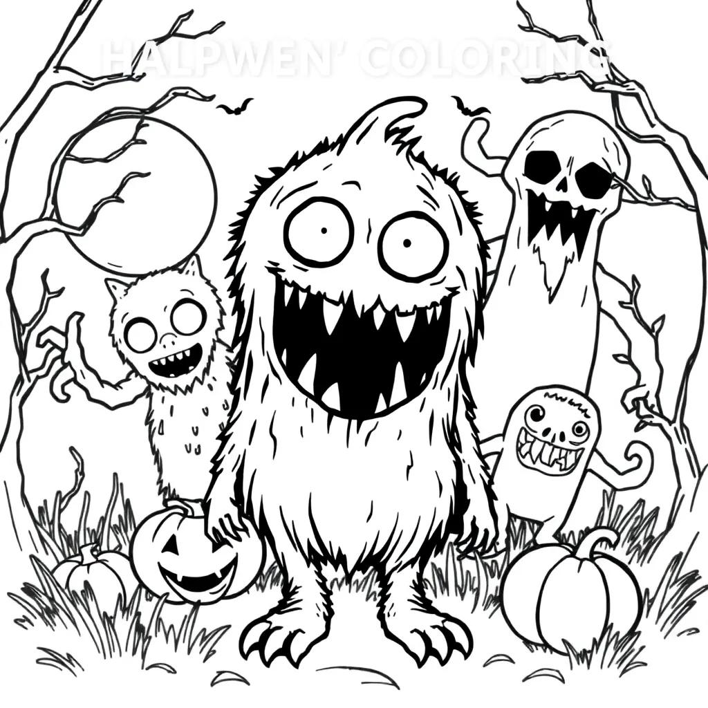 Halloween Coloring Pages Monsters