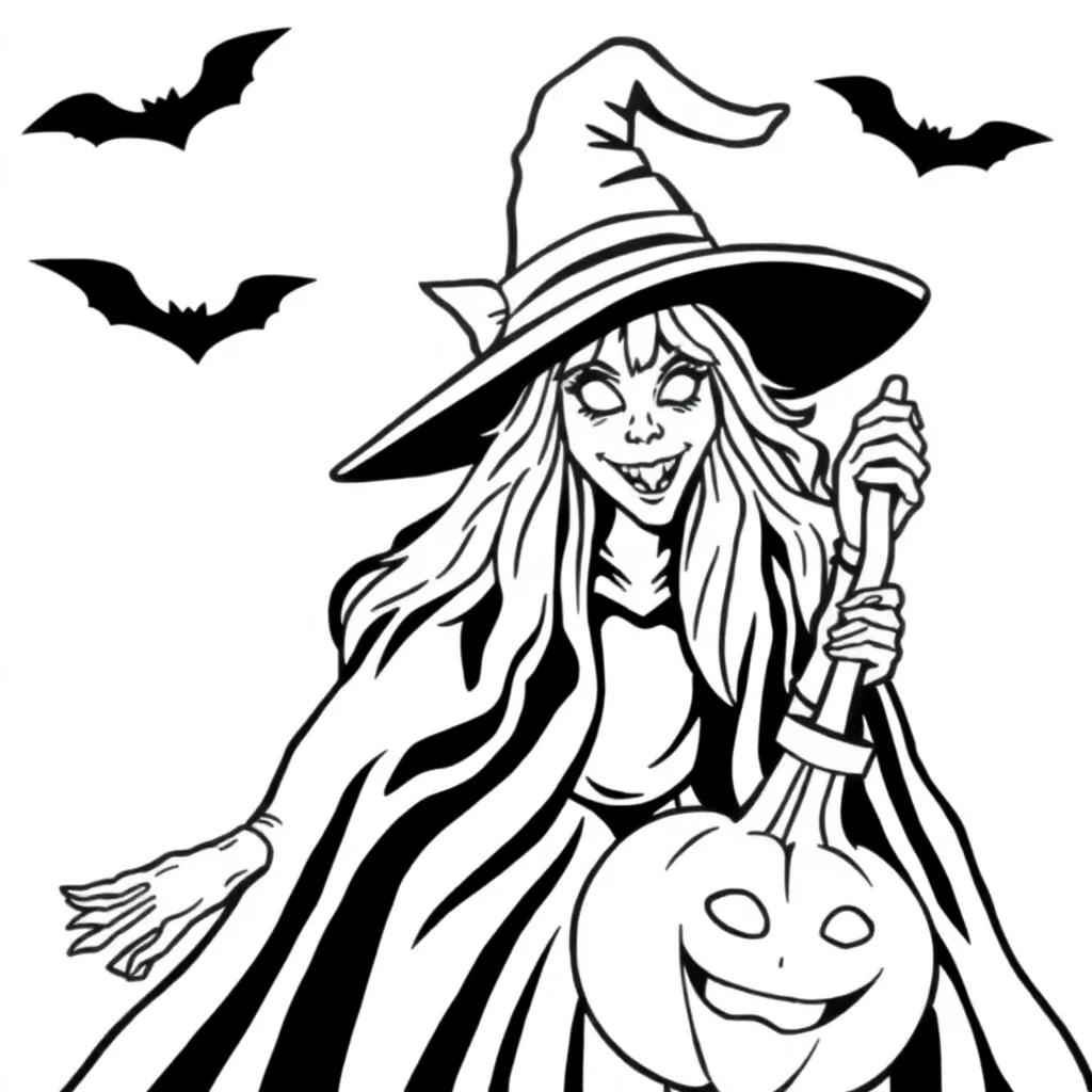 Halloween Witch Coloring Page