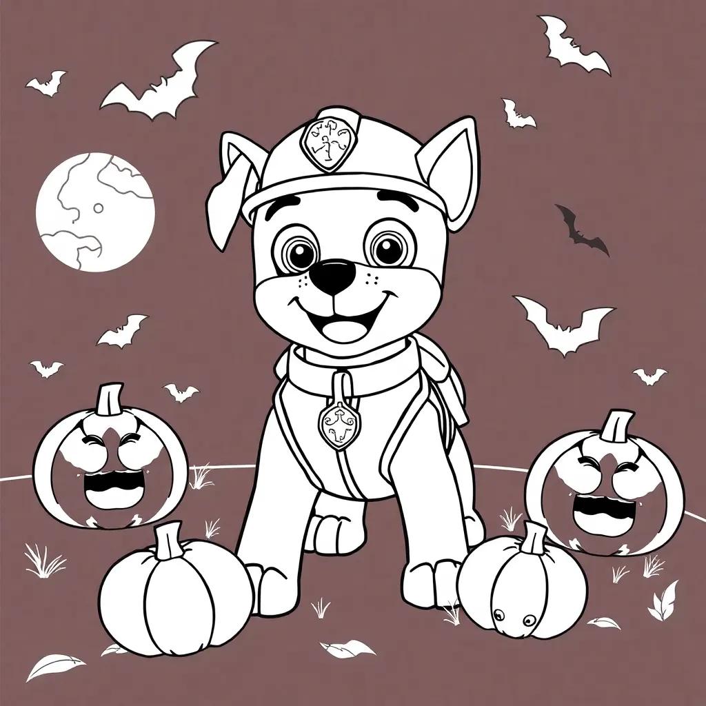 Halloween Paw Patrol Coloring Pages