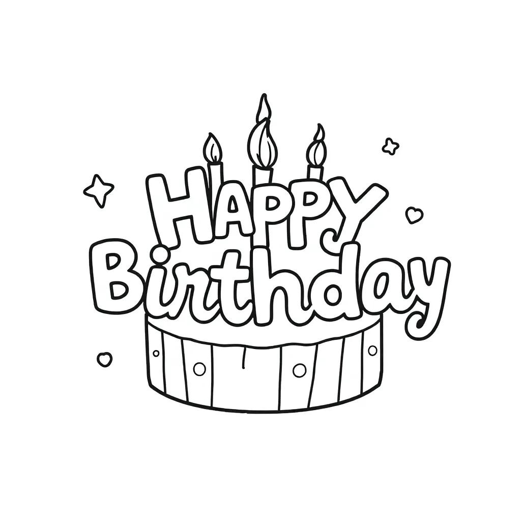 Happy Birthday Coloring Page Printable Happy Birthday Coloring Page Printable