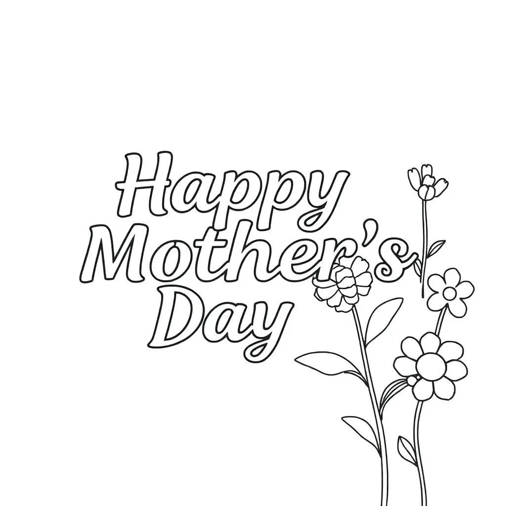 Happy Mother’s Day Coloring Page