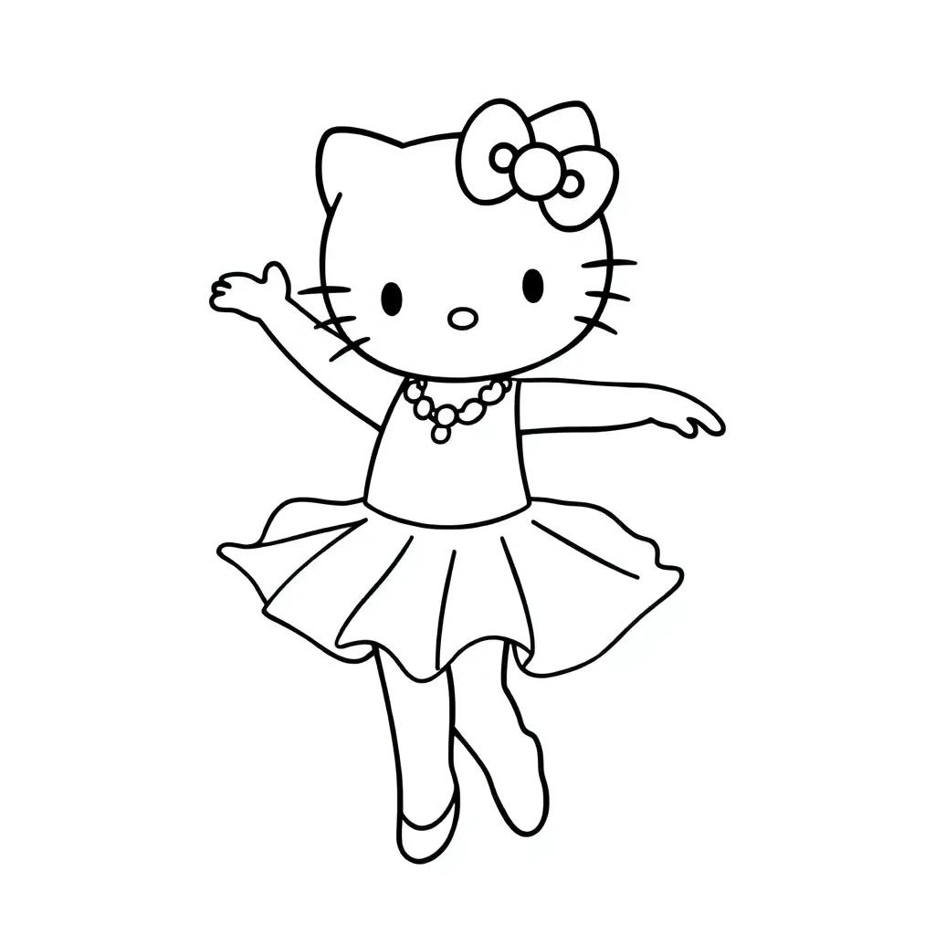 Hello Kitty Ballet Coloring Pages