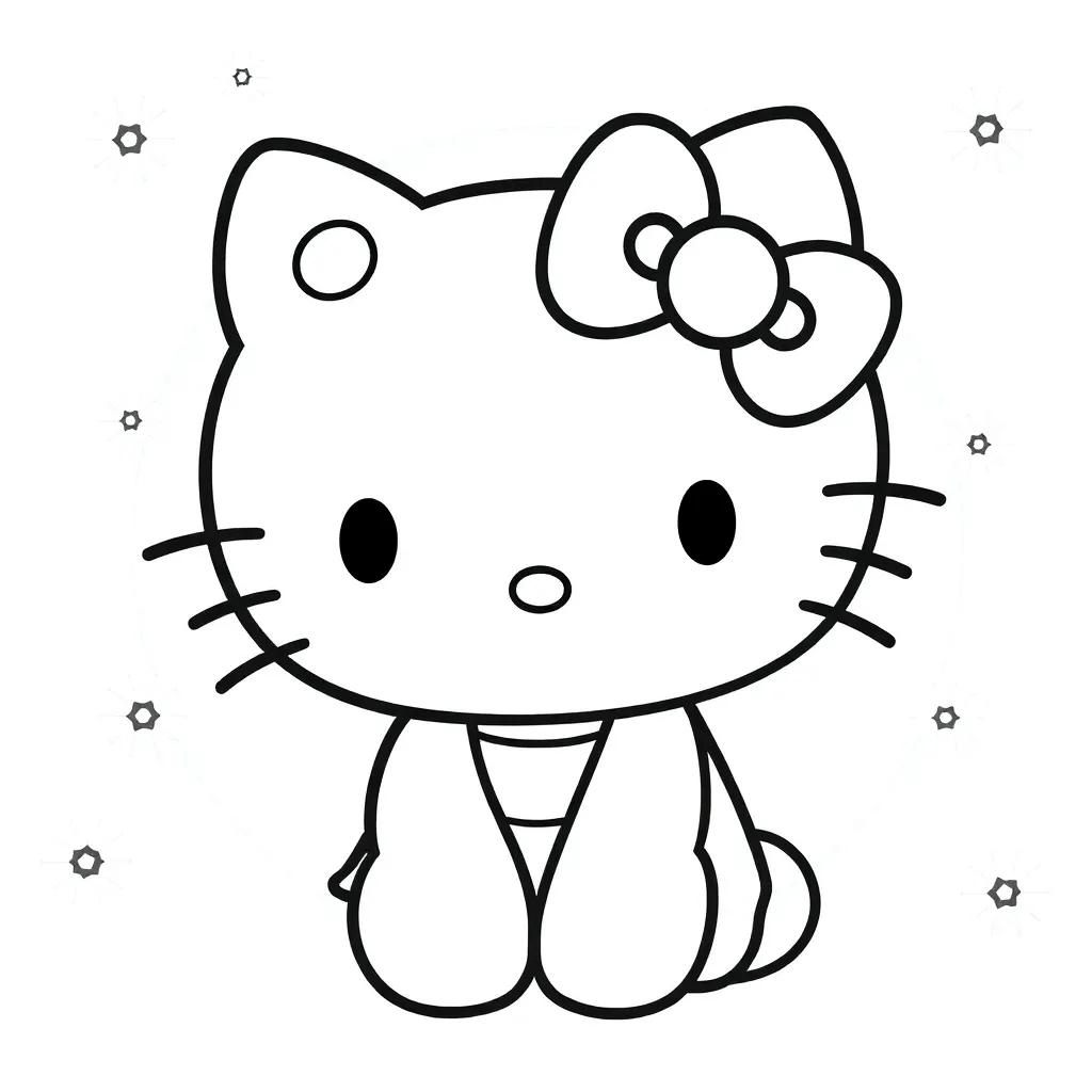 Hello Kitty Kuromi Coloring Page