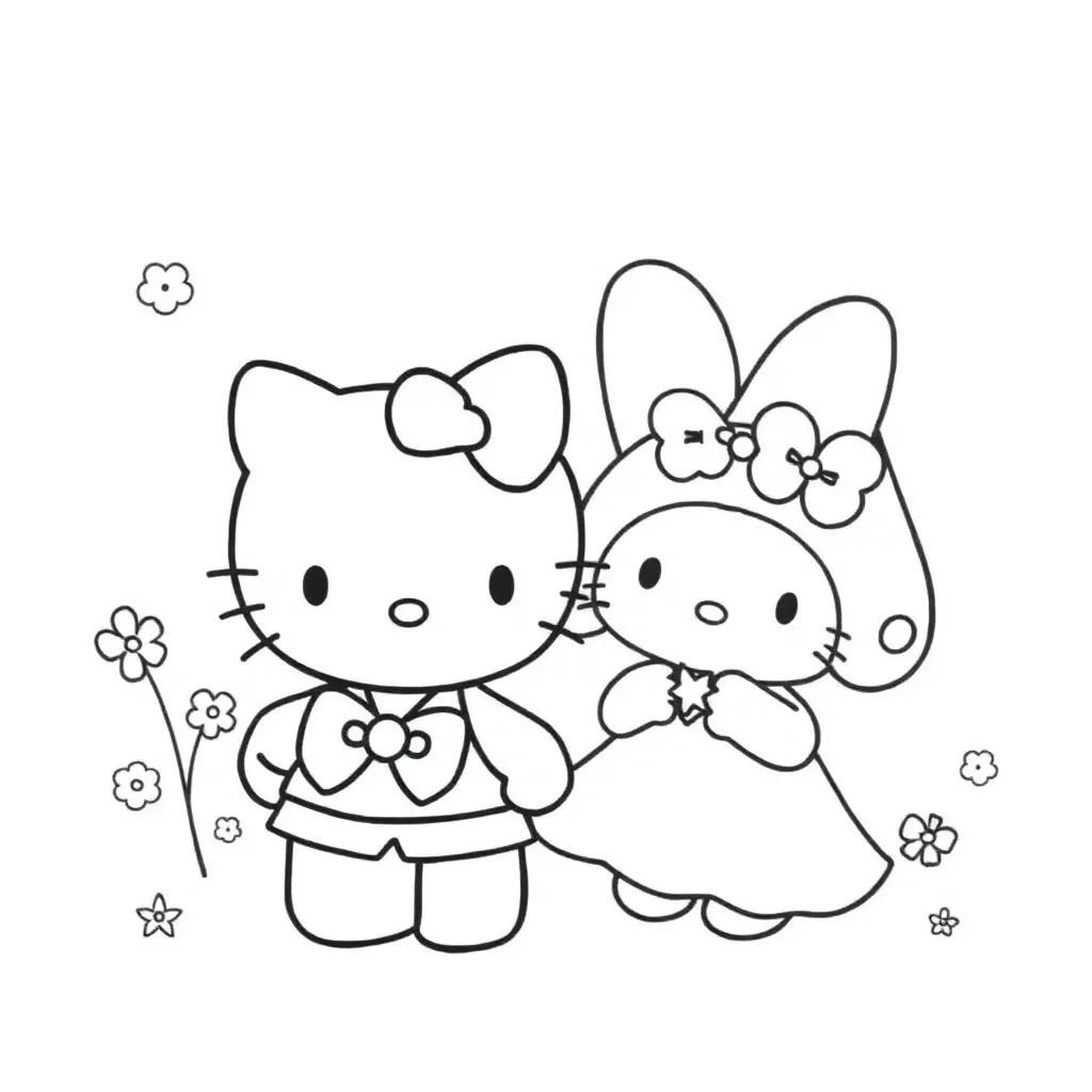 Hello Kitty And My Melody Coloring Pages Hello Kitty And My Melody Coloring Pages
