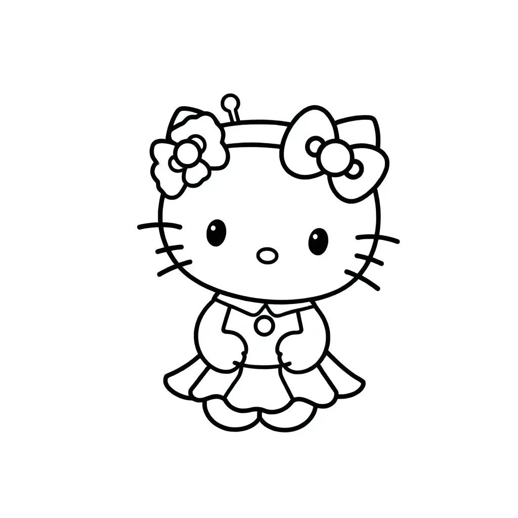 Hello Kitty Princess Coloring Page