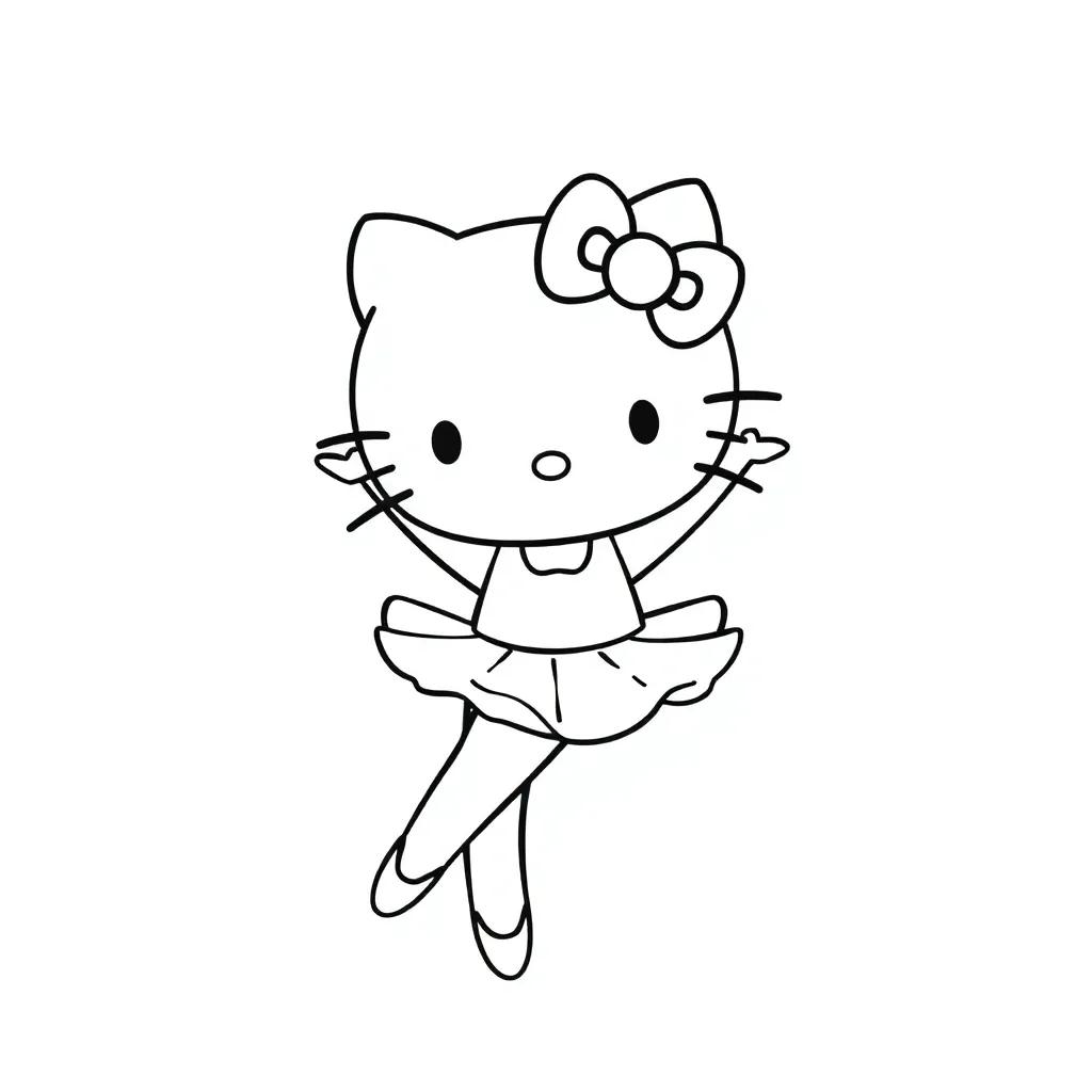 Hello Kitty Ballerina Coloring Pages