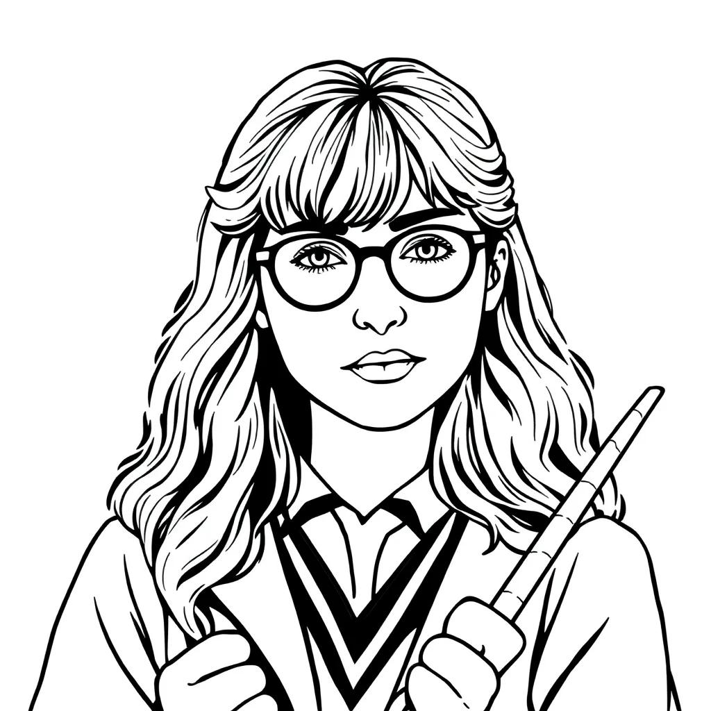 Hermione Granger Coloring Page Hermione Granger Coloring Page