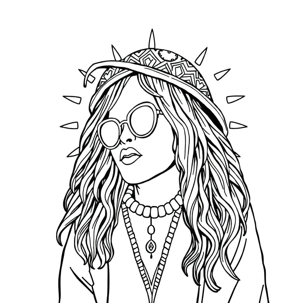 Hippie Coloring Pages For Adults
