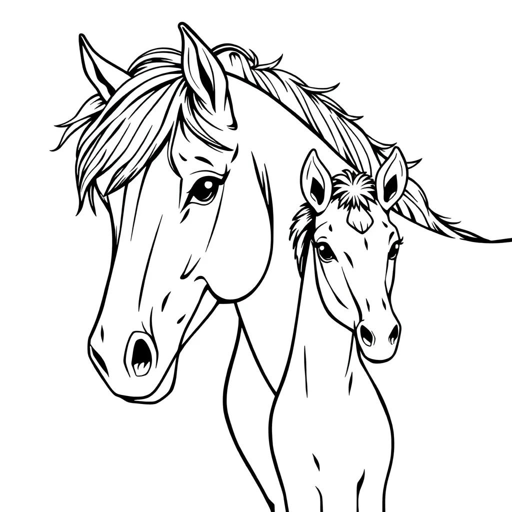 Horse And Foal Coloring Page