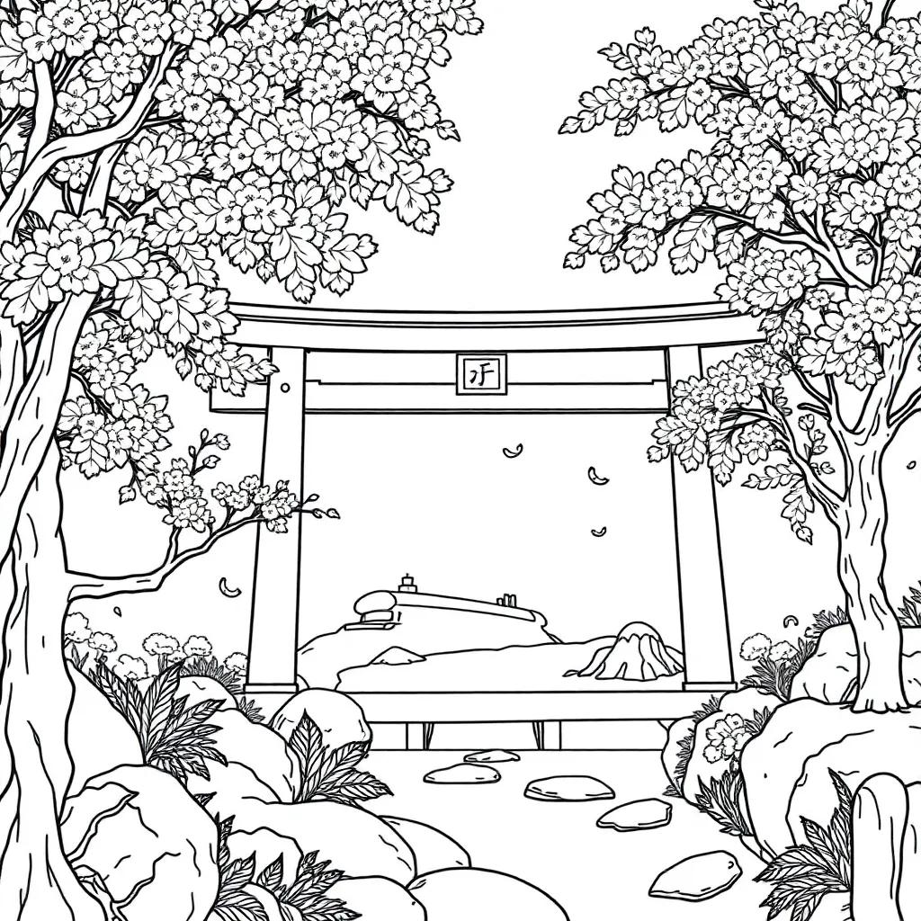 Japanese Coloring Book Pages