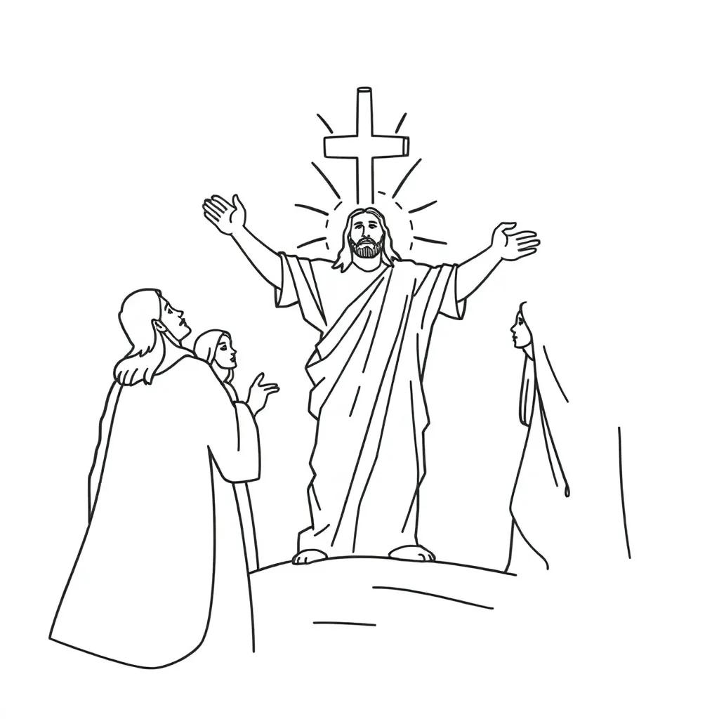 Jesus Resurrection Coloring Page