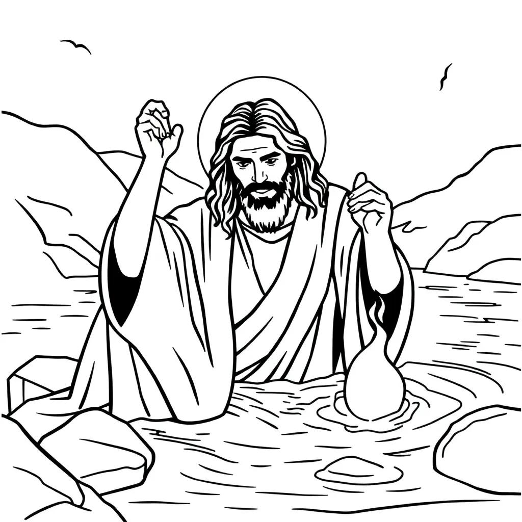 Jesus Is Baptized Coloring Page