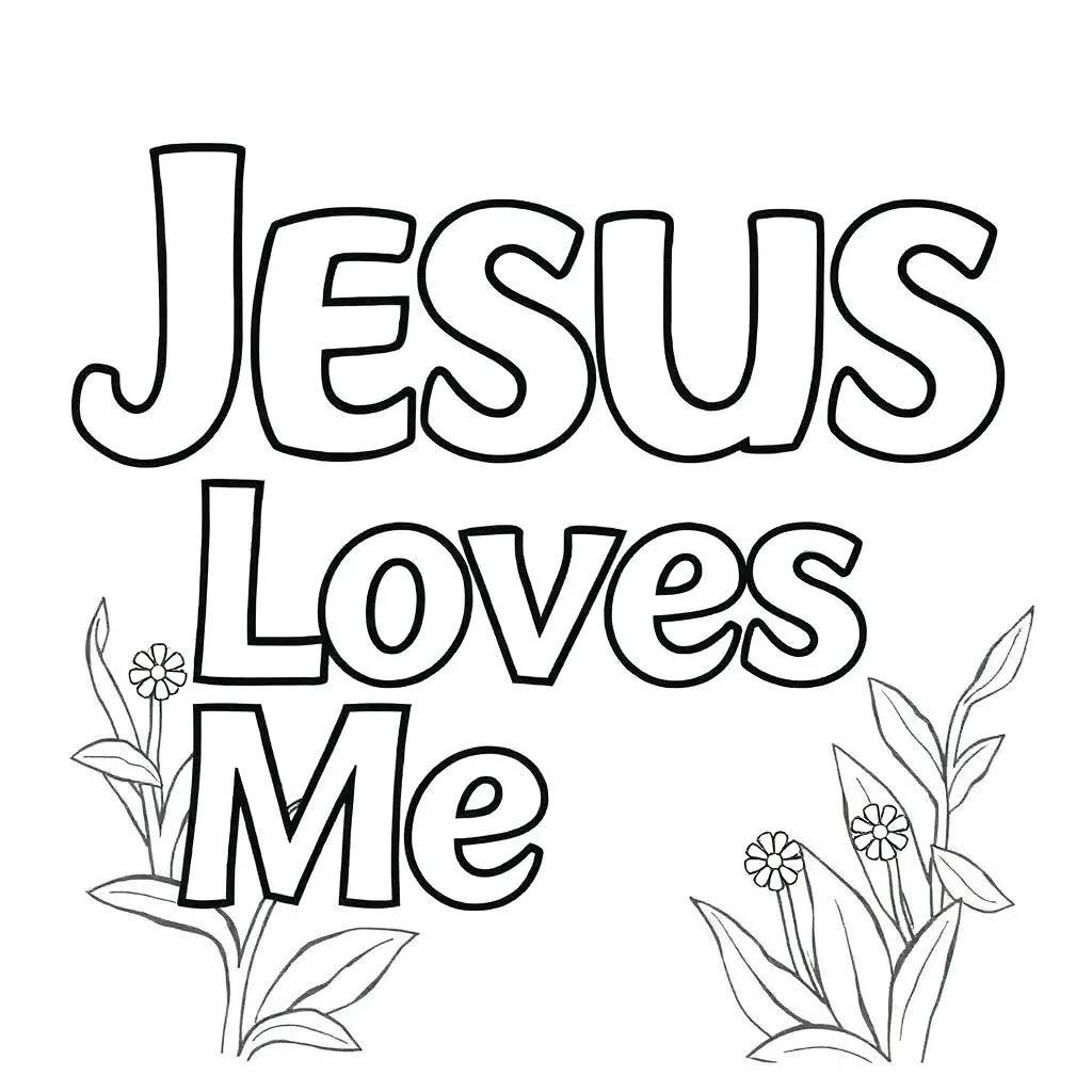 Jesus Loves Me Color Page
