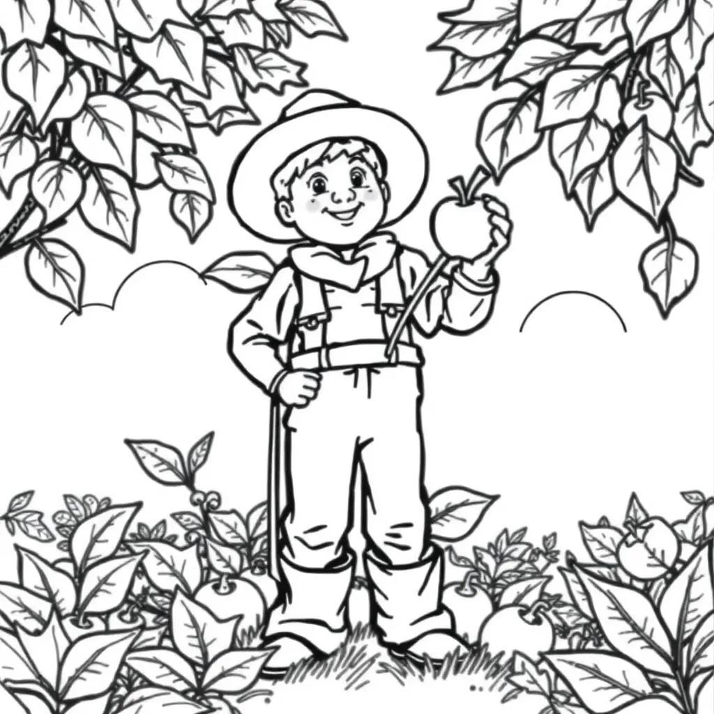 Johnny Appleseed Coloring Pages