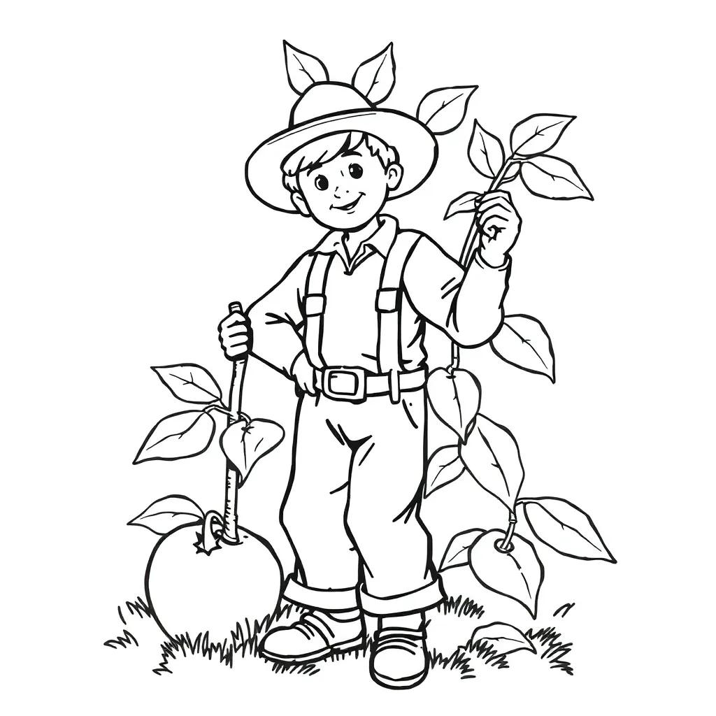 Johnny Appleseed Coloring Page Johnny Appleseed Coloring Page