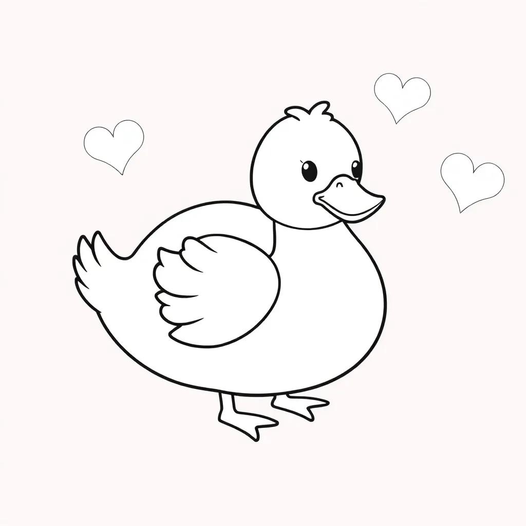 Kawaii Duck Coloring Pages